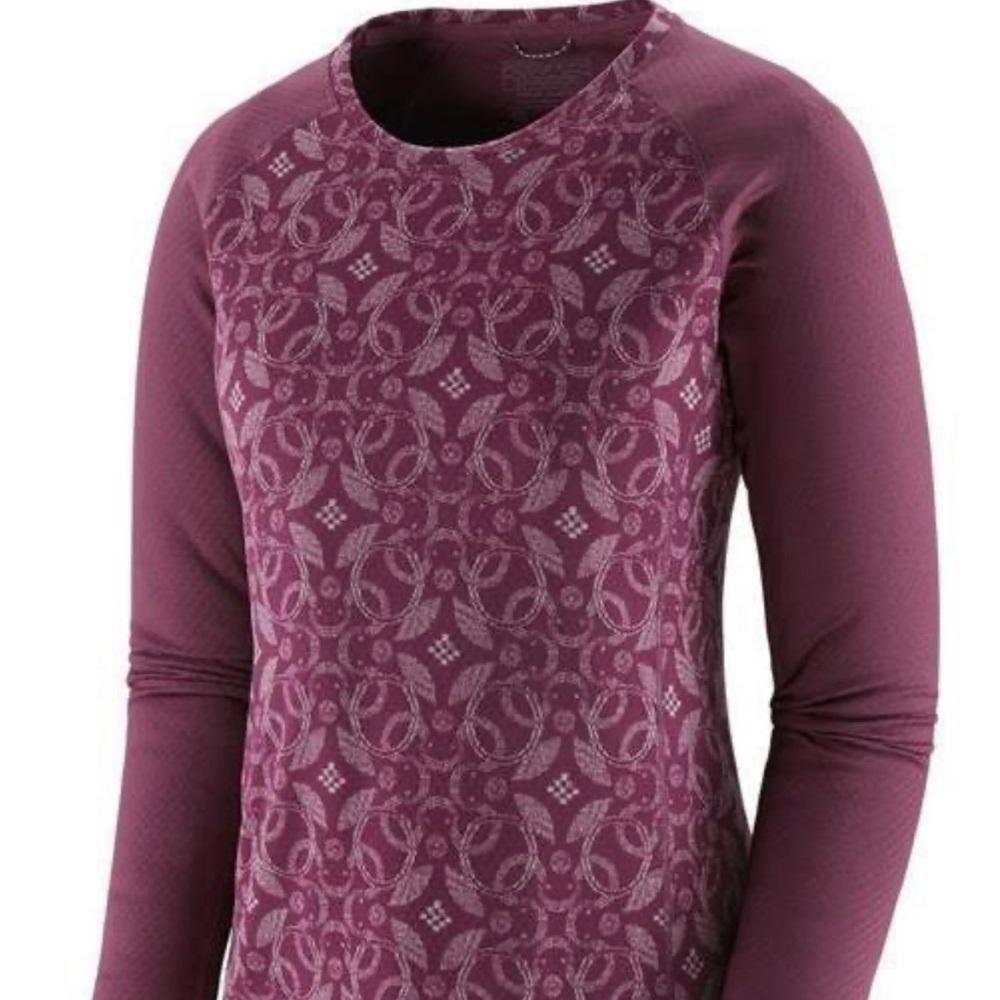 Maroon Capilene Midweight Crew Top Long Sleeve - Women's
